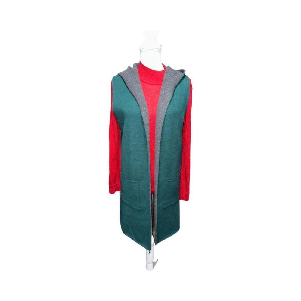 Rain Long Sleeveless Cardigan. Green Color. Warm.  Size M. New With Tags